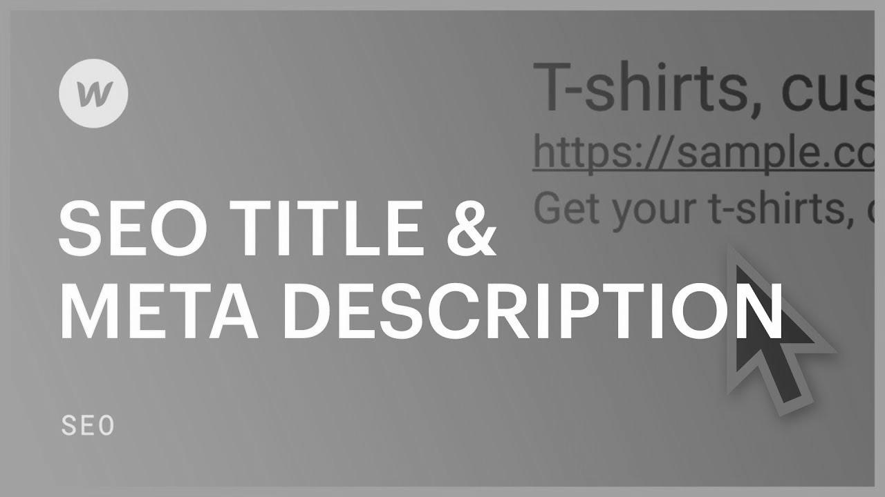 search engine marketing Title & Meta Description — website positioning tutorial