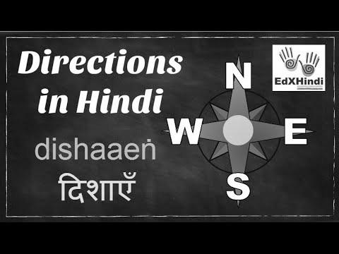 LEARN HINDI – How to say 4 Directions in Hindi East,West,North,South – Animation